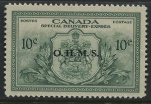 Canada 1950 10 cents Special Delivery overprinted OHMS unmounted mint NH and VF - Bild 1 von 1