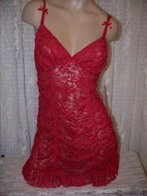 Conjunto de bragas Flora by Flora Nikrooz S Chemise encaje elástico vacaciones rojo Foto 1 de 2