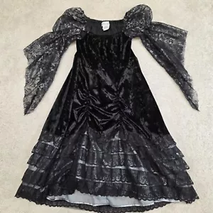 Wishcraft Dress Wicked Princess Velvet Bell Sleeve Witch Evil Queen Girls SZ 8 - Picture 1 of 9