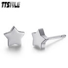 Ttstyle Plain Stainless Steel Star Stud Earrings Mens & Womens 3 Color Available