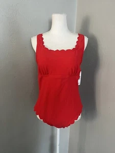 Charmo Womens Scalloped Ribbed One Piece Swimsuits Retro Square Neck C… - Picture 1 of 7