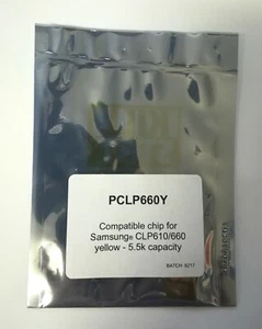 Yellow Toner reset chip for Samsung CLP-C660 CLP-610 CLP-660 Printers - Picture 1 of 2