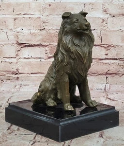 Lassie Collie Hund Figur Bronze Skulptur Statue Haustier Tier signiert von Milo - Bild 1 von 10