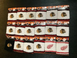 NHL Hockey Wristbands Lot Of 18 Detroit Red Wings & Chicago Blackhawks New VTG - Picture 1 of 10