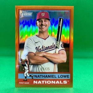 NATHANIEL LOWE 2025 TOPPS HERITAGE #485 ORANGE CHROME REFRACTOR /25 SP NATIONALS - Picture 1 of 3