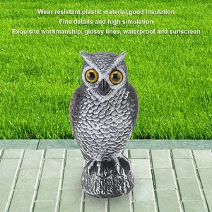 Realistic Bird Scarer Sound Owl Prowler Decoy Repellent Pest Scarecrow Garden - Picture 1 of 26