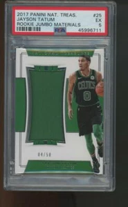 2017 Jayson Tatum National Treasures ROOKIE Jumbo Mat 04/50 Graded Card PSA 5 - Picture 1 of 2