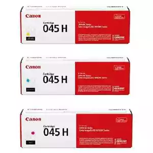 Canon 045 H Cyan, Magenta, Yellow High Yield Toner Cartridges Combo, Pack Of 3 - Picture 1 of 5