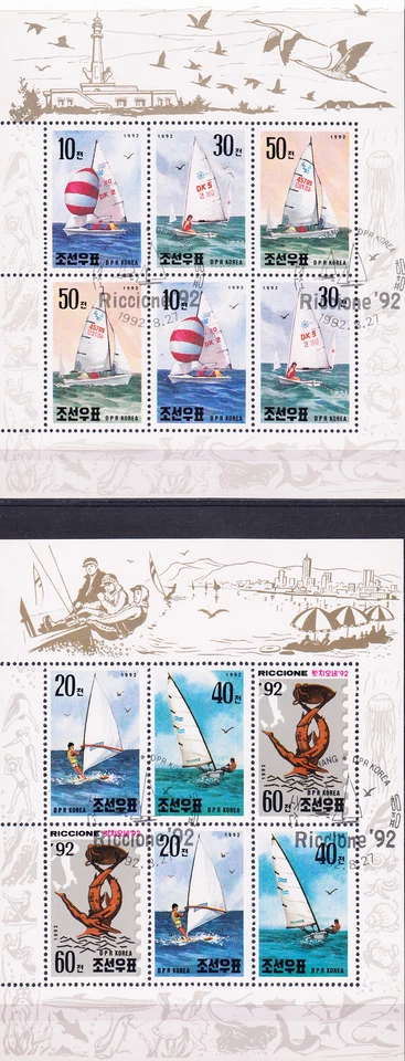 W KOREA 3119a-3120a U RICCIONE INTERNATIONAL SAILING SHIPS USED MINI SHEETS - Image 1 of 1