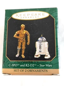 1997 Hallmark Mini Ornaments 04265 STAR WARS C-3P0 & R2-D2 in Box #17839 - Picture 1 of 6