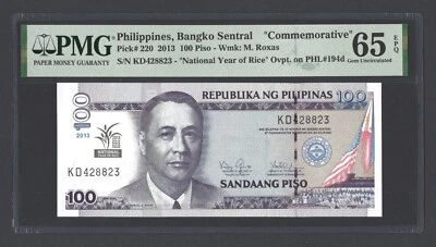 Philippines 100 Piso 2013 P220 "Commemorative" Uncirculated Grade 65 - Image 1 of 2