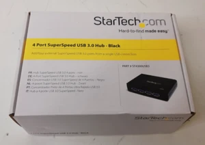 StarTech 4-Port SuperSpeed USB 3.0 HUB - With Power Adapter and USB Cable - New - Picture 1 of 7