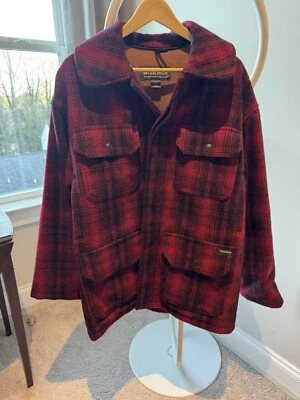 Woolrich Mackinaw Cruiser Buffalo Red Plaid Hunting Jacket Men Medium - Image 1 of 4