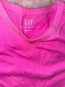 Gap Pink Organic Cotton Crewneck T Shirt NeW NWT W Tag Petite XS - Picture 1 of 4
