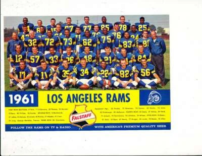 1961 Los Angeles Rams Falstaff original Team Photo 9x6; nrmt - Image 1 of 2