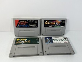 Nintendo Super Famicom 4 Game Lot Pro Wrestling Soccer Breeder US Seller SFC