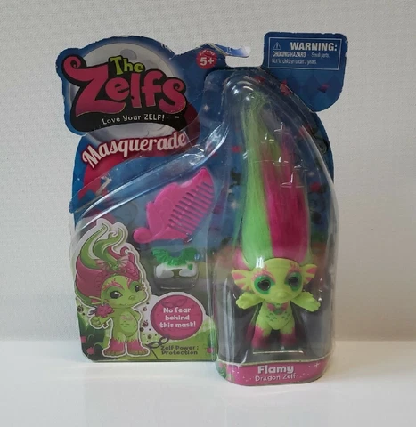 The Zelfs Masquerade Flamy Dragon Zelf Figure Troll Colorful 2012 Moose Toys Cover