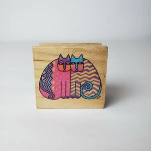 Laurel Burch Rubber Stamp Cats Folk Art Felines 952E unused, old stock - Picture 1 of 5