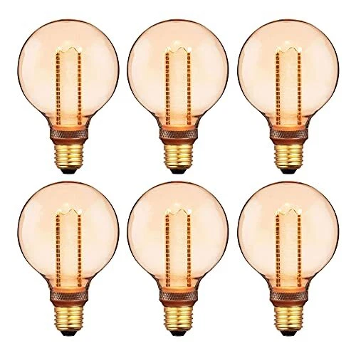 Sunlite LED G40 Filament Globe Light Bulb, 3.5W, E26, Dimmable, 2000K Amber, 6Pk - Image 1 of 1