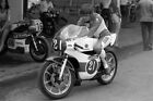 Olivier Chevallier sits on his Yamaha Motorcycle 1977 Old Photo