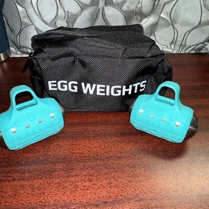 EGG WEIGHTS 1.5lb Each/3lb Set With Case TEAL  Blue cardio max hand weights - Picture 1 of 3