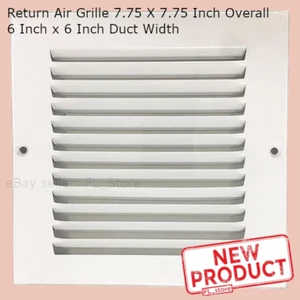 Cubierta de ventilación de retorno de aire 6 x 6" TAMAÑO CONDUCTO rejilla pared de acero pared lateral techo blanco - Imagen 1 de 12