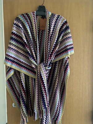Многоцветная шаль/обертка Missoni. Zig Zag Design. Вязание крючком. Новый с ярлыками. Коробка. - Изображение 1 из 4