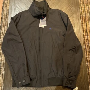 IZOD Men’s Windbreaker Jacket Rollup Hood Navy Blue Size Small - Bild 1 von 7