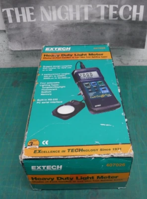 Extech 407026 Foot Candle Lux Heavy Duty Light Meter - Tested Working - Image 1 of 4