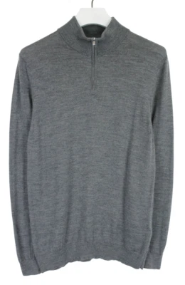 Reiss Jersey Hombre Mediano Jersey Lana Media Cremallera Cuello Tejido Melange - Imagen 1 de 4