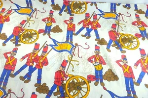 Vintage COPR Dreifachschild Spielzeug Soldaten Wohndeko Siebdruck Stoff 1 Yard - Bild 1 von 11