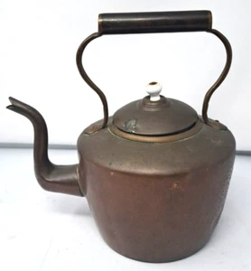 Antique Goose Neck Spout Copper Teapot Tea Pot Kettle Gooseneck Still Kettle - Picture 1 of 18