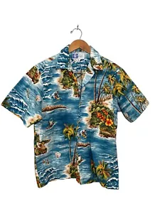 RJC Hawaii Vintage Men's Shirt Medium Palm Trees Beach Ocean Aloha Luau USA - Picture 1 of 5