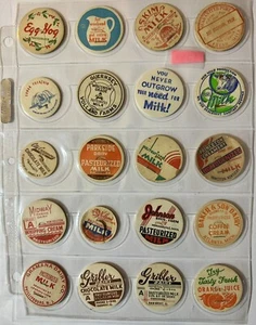 Vintage verschiedene Milchflaschenverschlüsse Posten 20 Stück - Bild 1 von 12