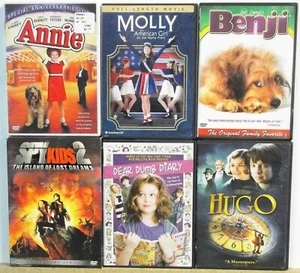 6 FAMILY CHILDREN DVD movies Lot #M479 FREE US S/H Hugo Spy Kids Benji Annie - Picture 1 of 1
