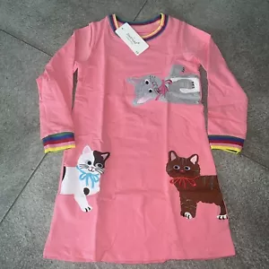 Süßes Sommer Mädchen Kleid Baumwolle Katze-Applikationen Gr. 122/128 - NEU! - Bild 1 von 4