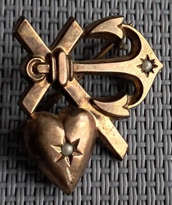 Old Hope Faith Love Charity anchor heart cross Rare - Picture 1 of 6