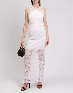 RRP €650 DIANE VON FURSTENBERG Tulle Maxi Overlay Dress US 8 / M Embroidered - Imagen 1 de 8