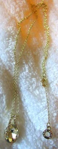 Signed ANNE KLEIN Beautiful Cubic Zirconia Oval Necklace Silver Toned - Imagen 1 de 2