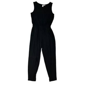 Joie Jumpsuit Women M Medium Black V Neck Sleeveless Pockets Stretch Cinch Waist - Picture 1 of 12