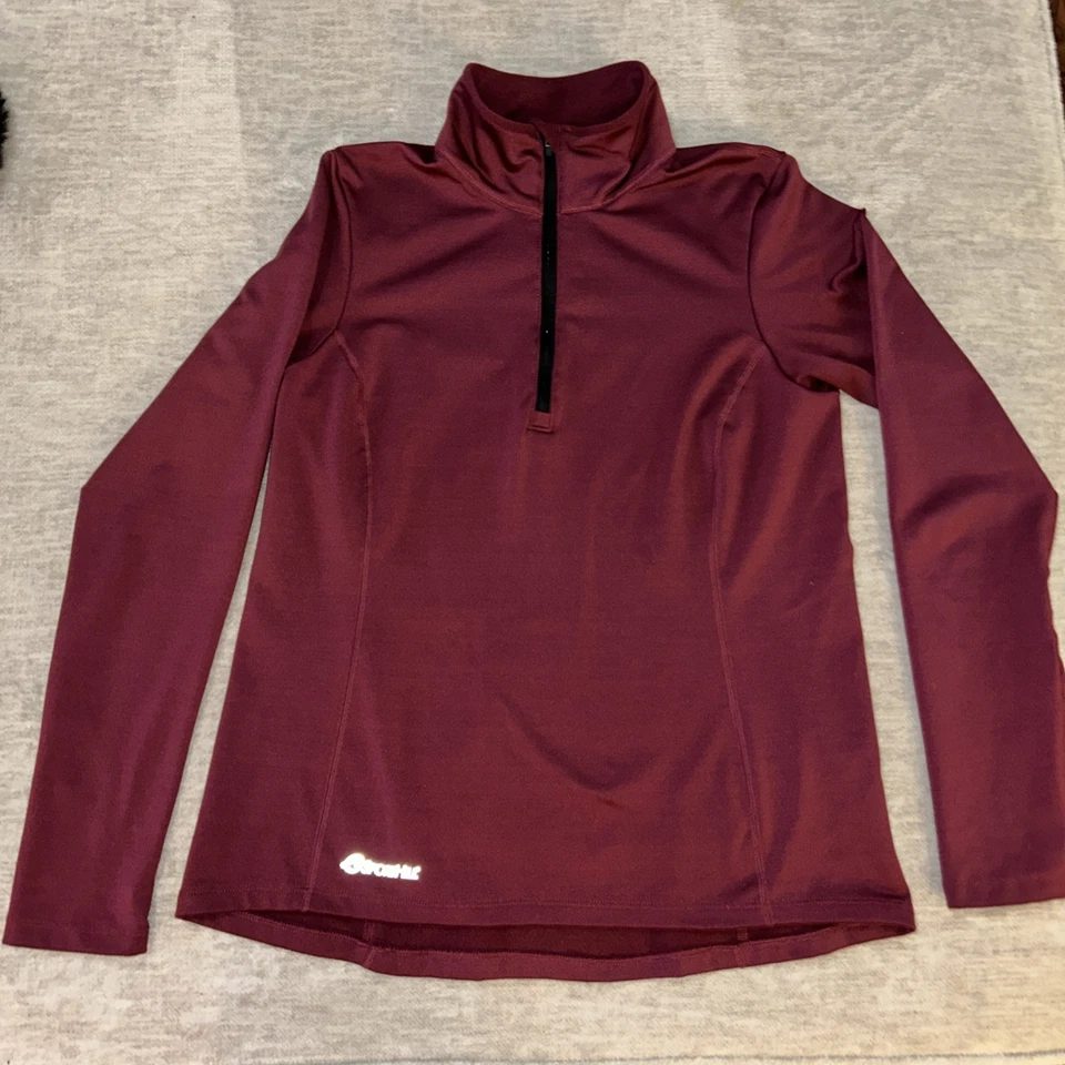 Pullover SportHill para mujer talla M 1/4 cremallera borgoña Foto 1 de 4