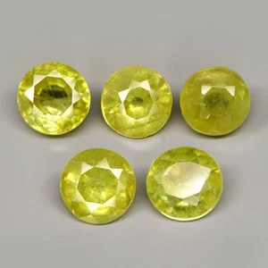 1.55Ct. Natural Sphene Yellowish Green Round Unheated Madagascar Ravishing! - Picture 1 of 7