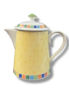 Villeroy & Boch TWIST ALEA LIMONE Coffee Pot and Lid Yellow Color Block Germany - Picture 1 of 9