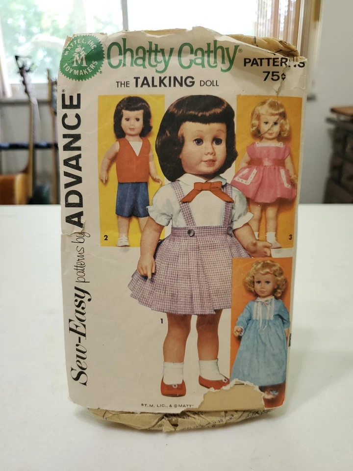 1960s Pattern for Chatty Cathy Doll by Advance Easy Sew 4 Patterns #2897 CUT - Image 1 of 3