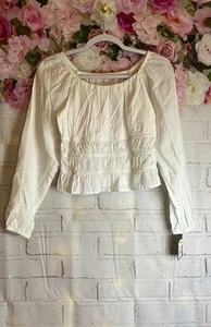 NWT GIRLS ART CLASS XL 14 LONG SLEEVE CROPPED STRETCH ON SHOULDER OFF SHOULDER - Picture 1 of 5