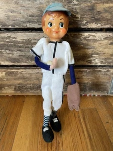 Vintage Baseball Player Doll FANCY DOLL Japan Pre War Trade Mark T.K.R. Rare - Picture 1 of 15