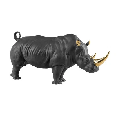 Rhino Lladro '01009595 Gold-Black - Image 1 of 4