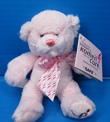 Ganz Susan G Komen Plush Pink Mini Bear w/Tag 6" H11506 - Image 1 of 4