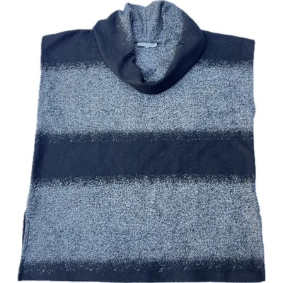 Poncho Suéter Bryn Walker Med Capucha Cuello Negro y Gris Mezcla de Lana Sin Mangas Foto 1 de 4