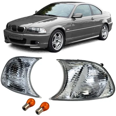 Clignotant Kit Blanc Cristal Convient pour 3er BMW E46 Coupé Cabriolet 1999-2001 - Immagine 1 di 4